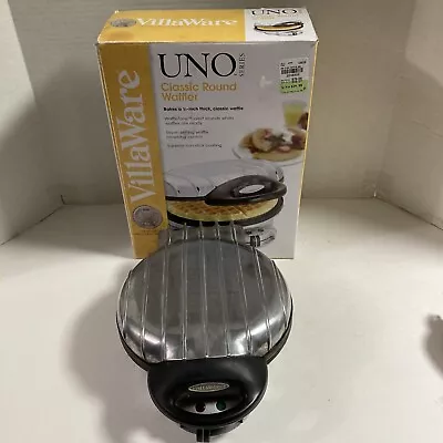 VillaWare UNO Series 2004 Classic Round 1/2” Waffler Waffle Maker Iron Tested • $25