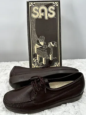 NEW SAS Mens Amigo Lace-UP Loafer Dark Brown Leather Size 14.5 N Comfort Shoes • $74