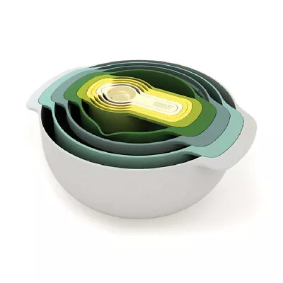 Joseph & Joseph Nest9 Plus Cooking Compact Bowls And Measuring Cup Set Opal  • $95