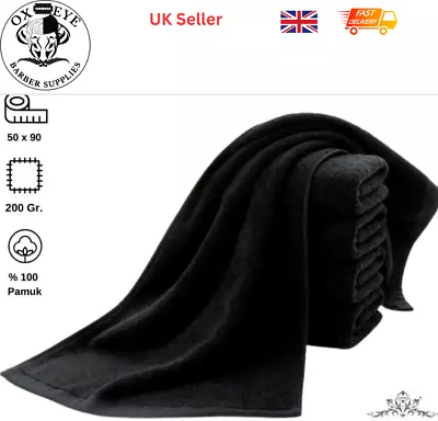 10 Black Salon Towels Hairdressing & Beauty Barber 100% Cotton /UK SELLER • £33.70