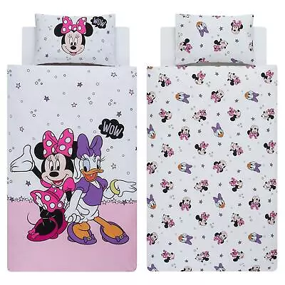 Minnie Mouse Single Duvet Cover Set 100% Cotton Children's Reversible Bedding • £22.99