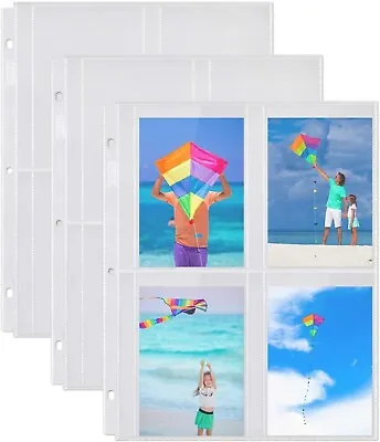 Photo Album Refill Pages 3.5x5 25 Pack For 200 Pictures 3ring Binder Photo Poc • $9.77