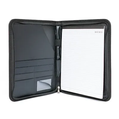 A4 Executive Conference Folder Portfolio PU Leather Document Organiser Case Bag • £9.99