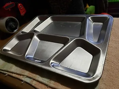 4 Vintage Unmarked Stainless Steel Metal Cafeteria Or Military Food Tray Camping • $35