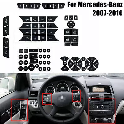 For 07-14 Mercedes Benz Repair Button Door Steering A/C Window Radio Sticker Set • $7.15