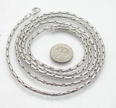 £62.80 • Buy 36  Technibond Elongated Round Box Chain Necklace Anti-Tarnish Real Silver 