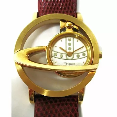 Vivienne Westwood VW-77A3 Circle Orb Ladies Women Wrist Watch Gold Bordeaux Red • $222.96