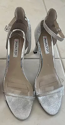 Rialto Womans Shimmy Silver Stiletto High Heels Size 11 M  Revere NEW • $21