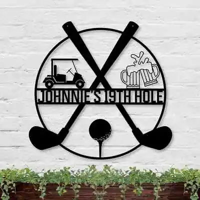 Wall Art Home Decor Metal Acrylic 3D Silhouette Poster USA 19th Hole Golf Sign • $87.99