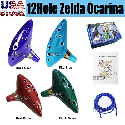 12 Hole Legend Of Zelda Ocarina Of Time Alto C Flute Ceramic Instrument&Gift Box • $19.99