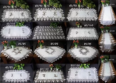 Lace White Grey Green Victorian Style Table Runner Doily Oval Square Rectangular • £9.99