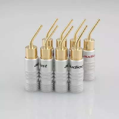 8 PCS Audiocrast Gold Plated 2mm Pin Speaker Banana Plug Adapter Wire Connector • $10.78