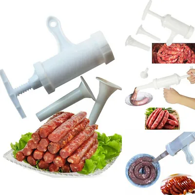 $12.99 • Buy Manual Sausage Machine Meat Stuffer Filler Hand Operated Salami Maker 2 Funnels