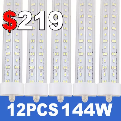 12Pcs 144W T8 8FT Single Pin FA8 Led Tube Light Bulbs 8' Led Shop Light 6500K  • $219