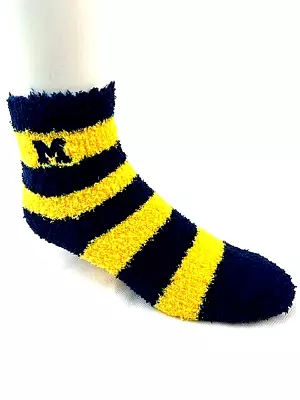 Michigan Wolverines Fuzzy Sleep Socks Striped • $6.99