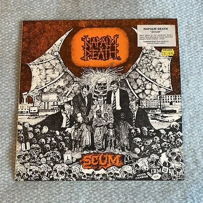 Napalm Death - Scum - Orange Cover Vinyl Record LP - MOSH3 1987 Mint COND • £55