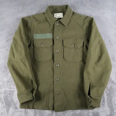 Vintage 70s U.S. ARMY MILITARY Field Wool Blend S Mens Jac Shirt Olive Green • $15.70