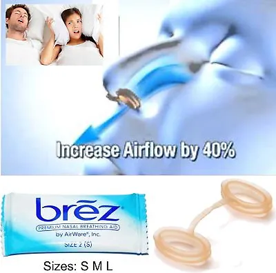 Anti Snoring Nose Insert Device Breathing Sleep Aid Nasal Air Vent No Strip Clip • £2.59