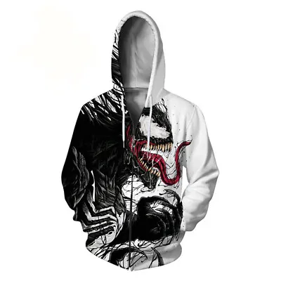 Venom 2：Let There Be Carnage Men Hoodie Sweatshirt 3D Print Zipper Jacket Coat • $33.73