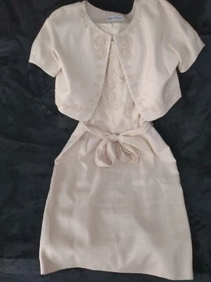 £10 • Buy M&S Autograph Cream Dress Size 12 & Bolero Jacket Marks And Spencer Size 10