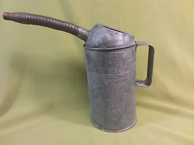 Vintage 2 Quart Galvanized Oil  Pour Can With With Flexible Spout • $15
