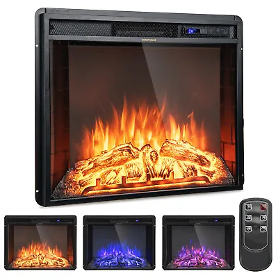 Costway 26 Inch Recessed Electric Fireplace Heater W/ Remote Control 750W/1500W • $179.99