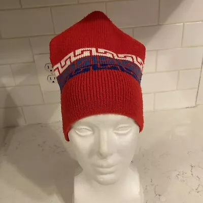Vintage WIGWAM Mills Acrylic Ski Hat Beanie Red Made In USA • $25
