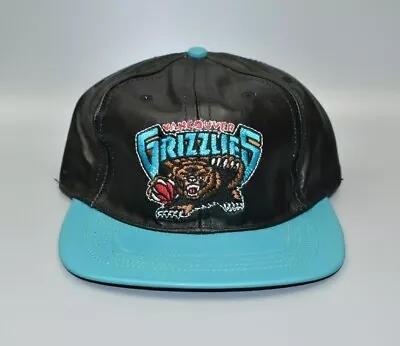 Vancouver Grizzlies NBA Vintage 90's J.H. Design Leather Strapback Cap Hat • $39.95