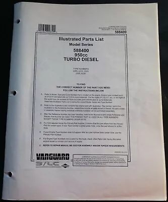 2005 Vanguard Model 588400 950 Cc Turbo Diesel Parts Manual Ms-6788-07/20/2005 • $18.69