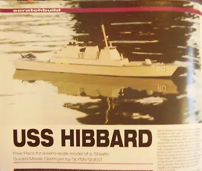 Original Model Boat Plans 2002 Uss Hibbard Guided Missile Stealth Destroyer • $12.62