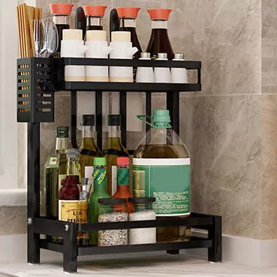 Stainless Steel Kitchen Shelf Condiment Rack Storage Organizer Countertop Holder • $19.99