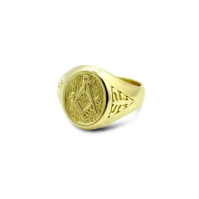 £489.64 • Buy 9ct Yellow Gold Craft Acacia Seal Masonic Signet Ring Square & Compass