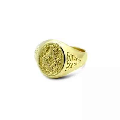 £489.64 • Buy 9ct Yellow Gold Craft Acacia Seal Masonic Signet Ring Square & Compass