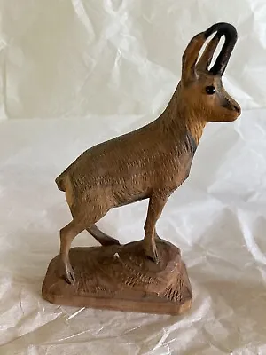 Antique Or Vintage Black Forest Chamois Goat Carving With Glass Eyes Swiss • $129.99