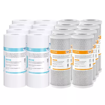 5 Micron 10 X4.5  Sediment CTO Carbon Block Water Filter Cartridges Whole House • $35.76