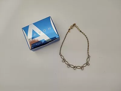 Vintage Avon Link Anklet With Rhinestone Accents New In Box • $9.99