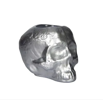 Kosta Boda Still Life Series Skull Votive  Art Glass - Silver • $49
