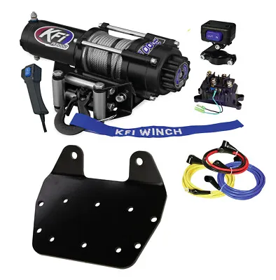 KFI A3000 3000lb Wire Rope Winch & Mount Kit Fits 2002-2008 Yamaha Grizzly 660 • $545.02