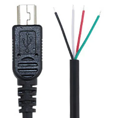 1pc 30cm Micro USB Male Plug Cable 4 Wires Power Pigtail Cable Cord DIY • $1.28
