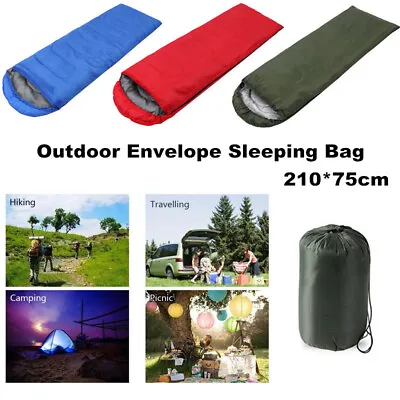 £16.99 • Buy 3 Season Sleeping Bag Waterproof Outdoor Camping Hiking Envelope Single Zip Bag
