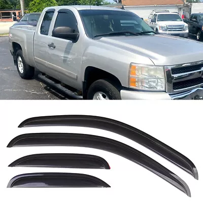 Fit 2007-2013 Silverado Sierra Extended Cab Window Visor Sun Rain Vent Guard • $28.99