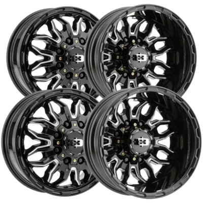 $995.99 • Buy (Set Of 4) 17  Inch Vision 410 Korupt Dually 8x210 Black/Milled Wheels Rims