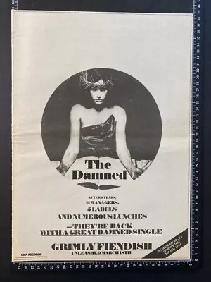 The Damned - Grimly Fiendish - 1985 Vintage Advert Poster L187 • £11.99