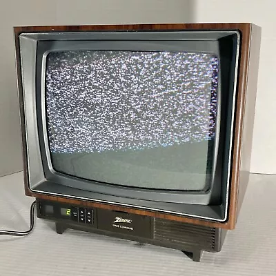 Vintage Zenith Space Command 13  Color CRT TV Woodgrain Retro Gaming • $175
