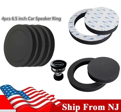 4X 6.5  Black Car Audio Speaker Bass Door Trim Soundproof Cotton Insulation Ring • $16.82