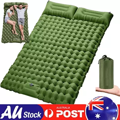 Self-Inflating Camping Mat Double Sleeping Pad Mattress Air Bed Hiking Outdoor • $12.89