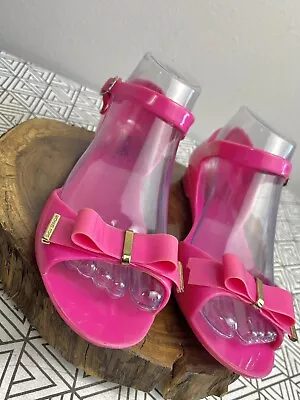 MICHAEL KORS Jelly Bow Sandals Pink Sz. 5 Ankle Strap • $18.95