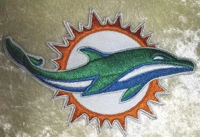 Miami Dolphins New Logo 4.25  Iron On Embroidered Patch ~USA Seller ~ • $4.95