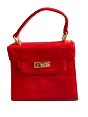 Vintage Red Patent Mini Kelly Bag Purse Bloomingdale’s Preowned • $15