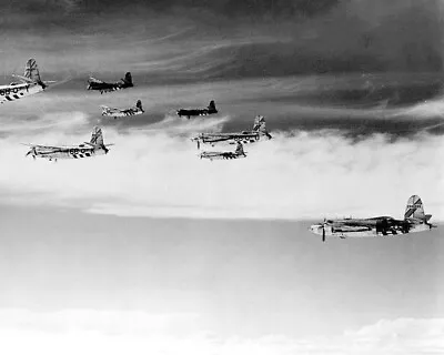 Martin B-26 Marauder Medium Bomber In Flight Formation 8x10 WWII WW2 Photo 812a • $7.43